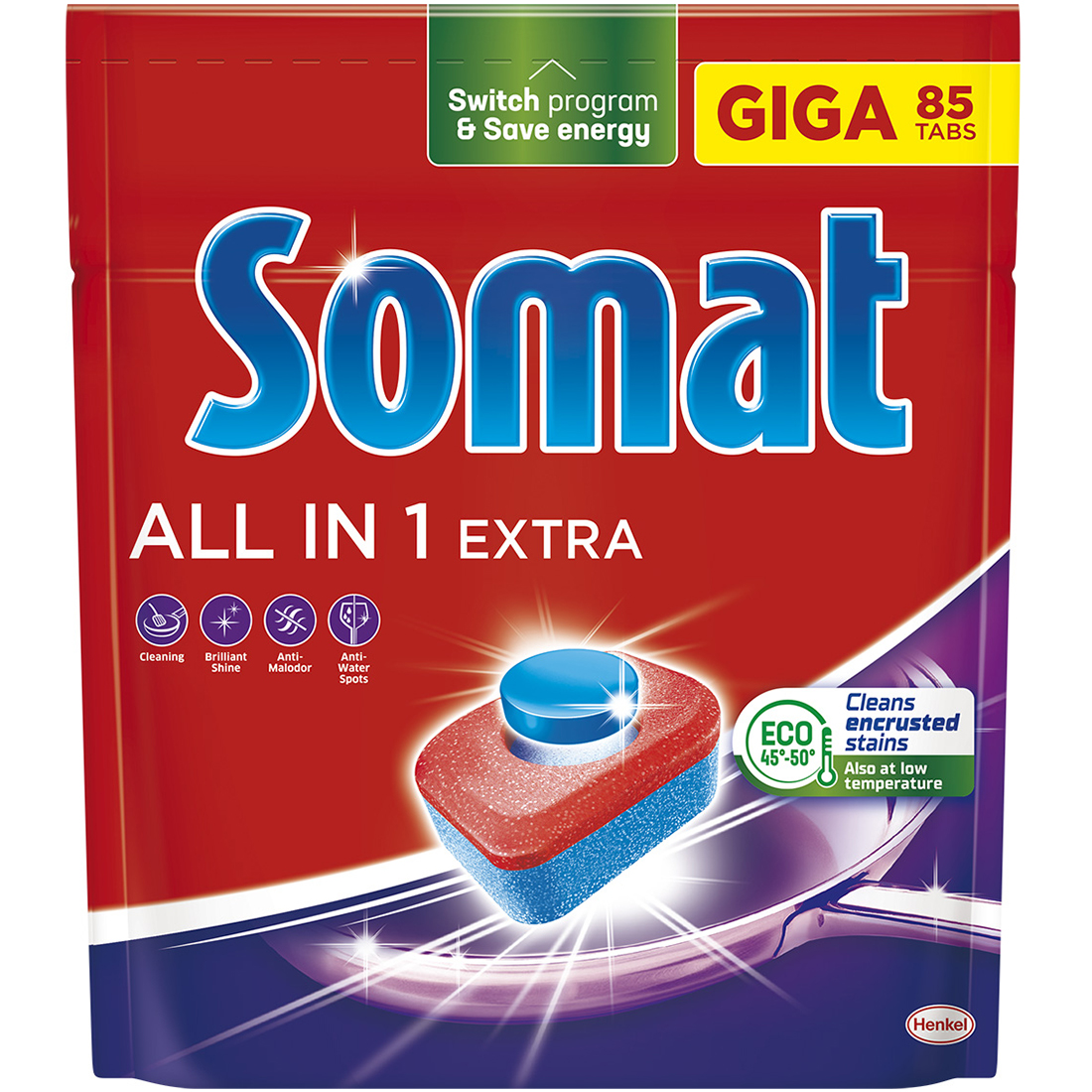 Таблетки для посудомоечной машины Somat All in 1 Extra 85 шт. - фото 1
