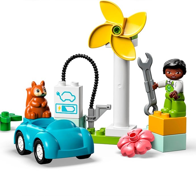 Конструктор LEGO DUPLO Town Вітрова турбіна та електромобіль, 16 деталей (10985) - фото 4