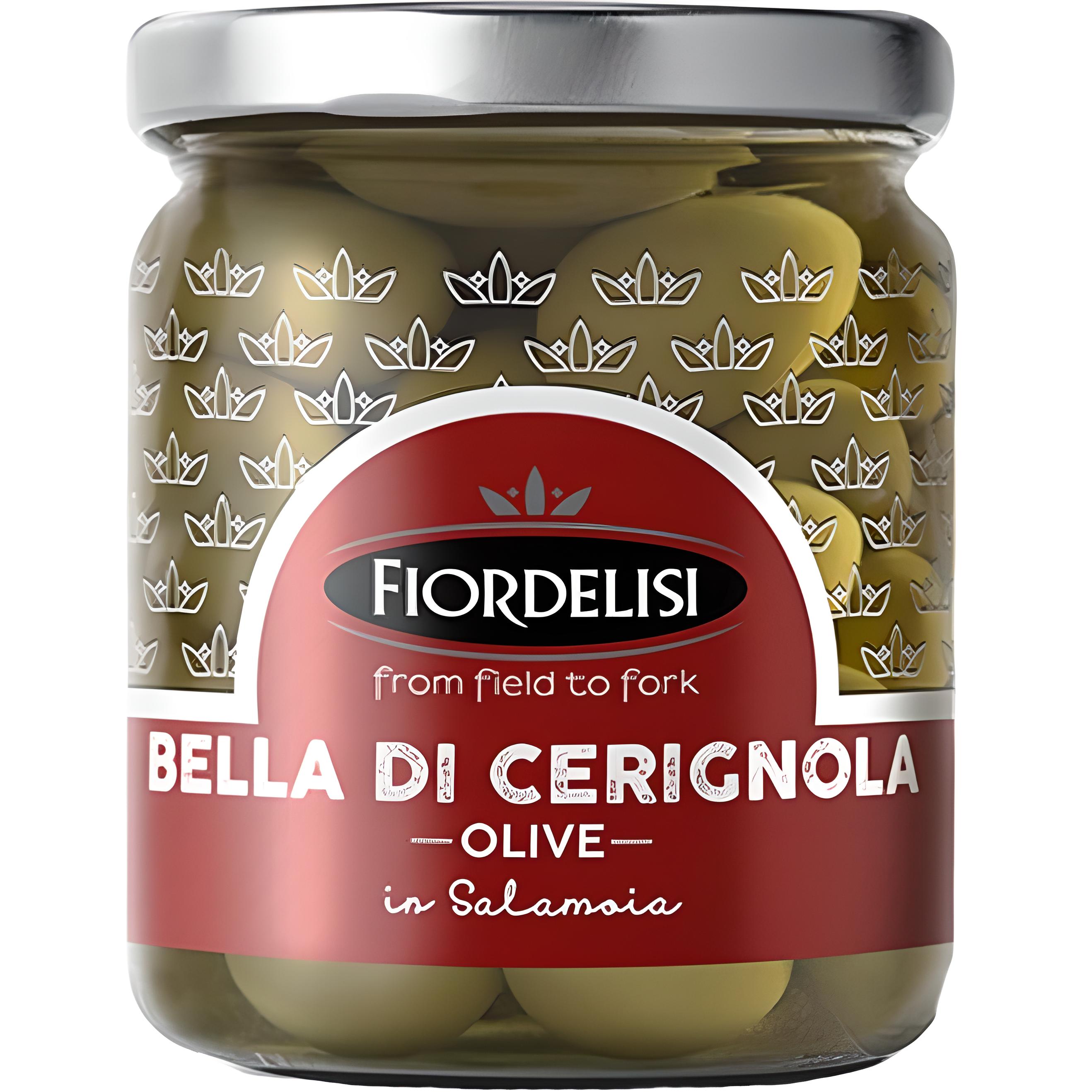 Оливки зеленые Fiordelisi Bella di Cerignola в рассоле с косточкой 290 г - фото 1