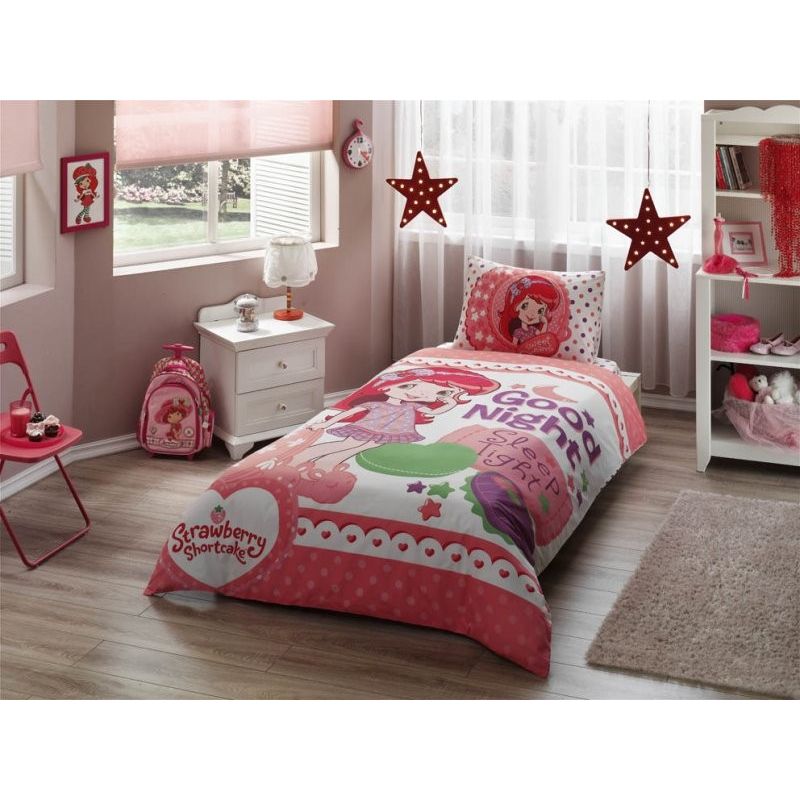 Комплект постільної білизни TAC Disney Strawberry Shortcake Good Night Полуторний Різнокольоровий 000229566 - фото 1