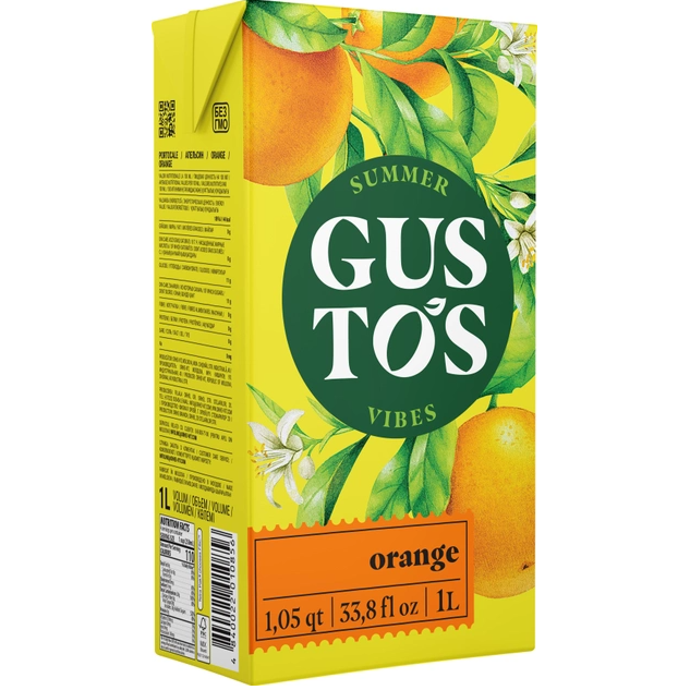 Соковый напиток Gustos Апельсин тетра 1 л - фото 1