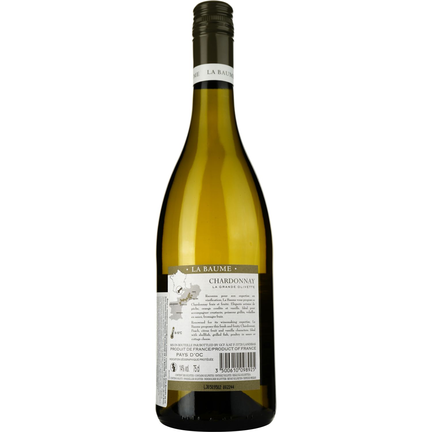 Вино Domaine De La Baume Grande Olivette Charddonnay IGP Pays d'Oc 2022 белое сухое 0.75 л - фото 2