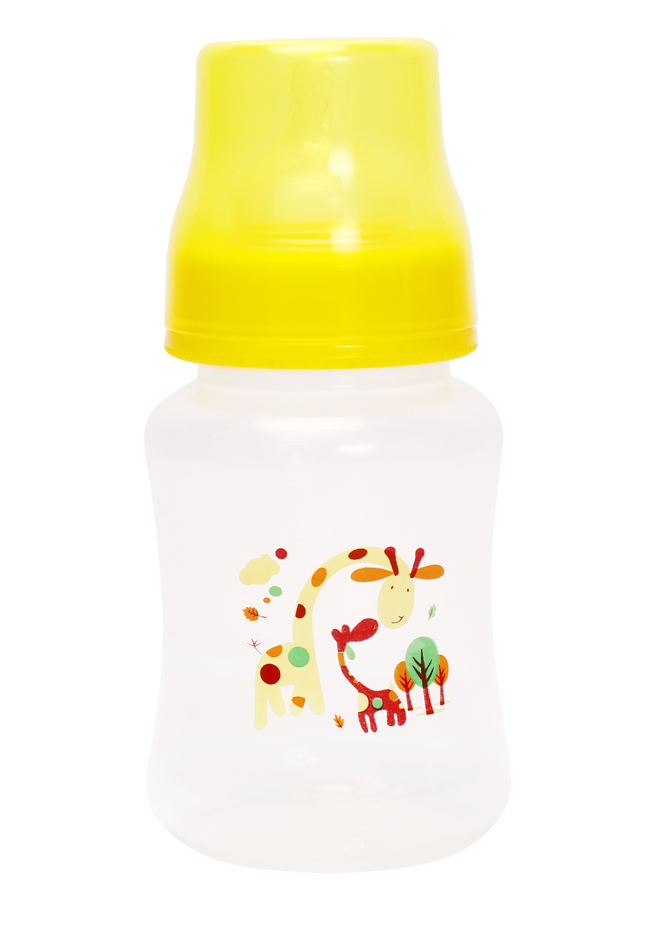 Пляшка для годування Курносики, з широкою шийкою, з силіконовою соскою, 250 мл, жовтий (7006 жовт) - фото 1