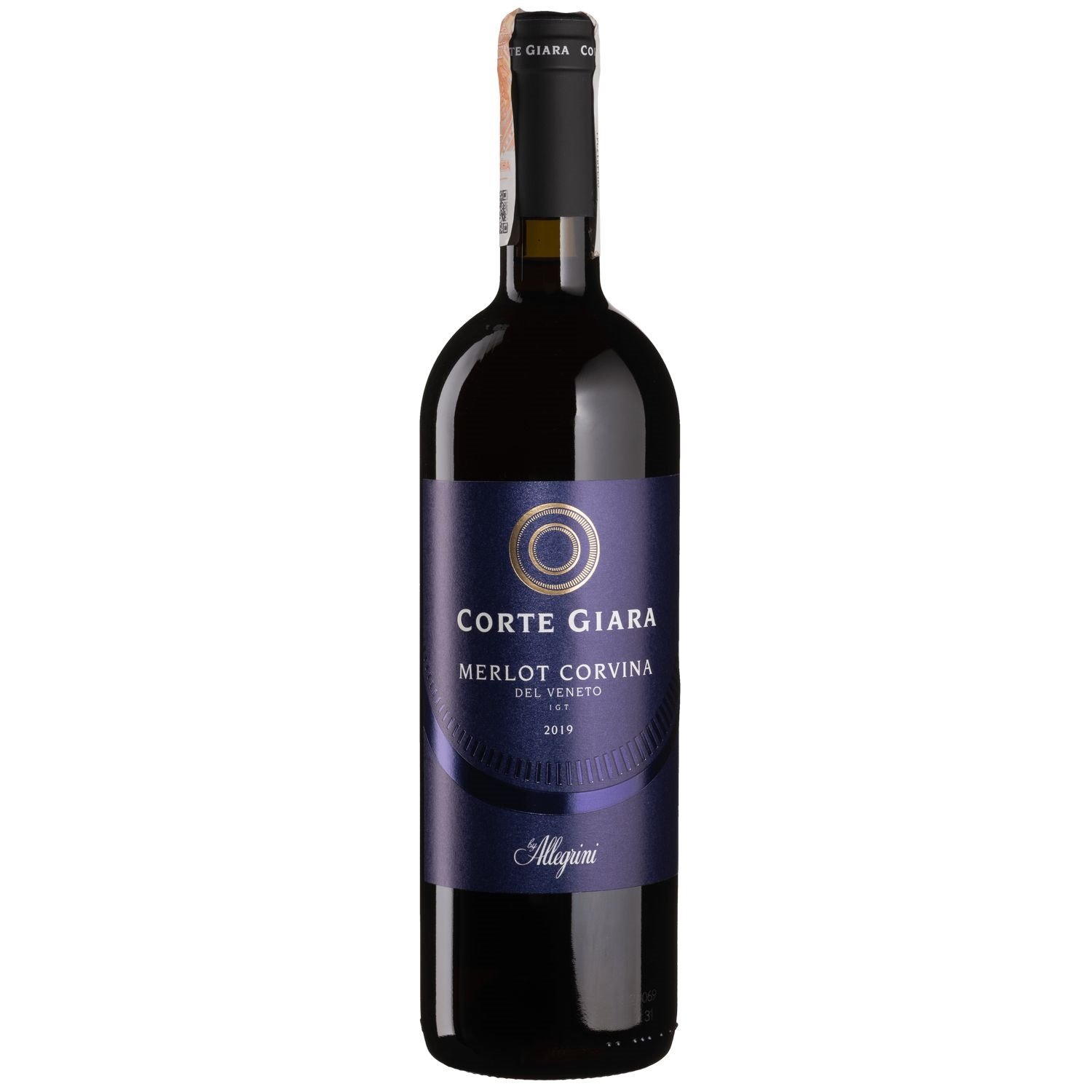 Вино Corte Giara Merlot Corvina, червоне, сухе, 0,75 л - фото 1