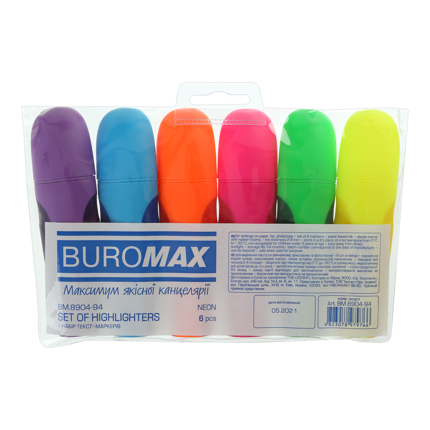 Набор маркеров Buromax NEON, 1-4 мм, с резиновыми вставками, 6 шт. (BM.8904-94) - фото 2
