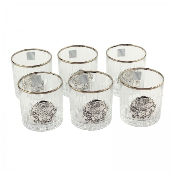 Набір кришталевих стаканів з платиной для віскі Boss Crystal Генеральські, 6 предметів (BCR6EPL) - фото 2