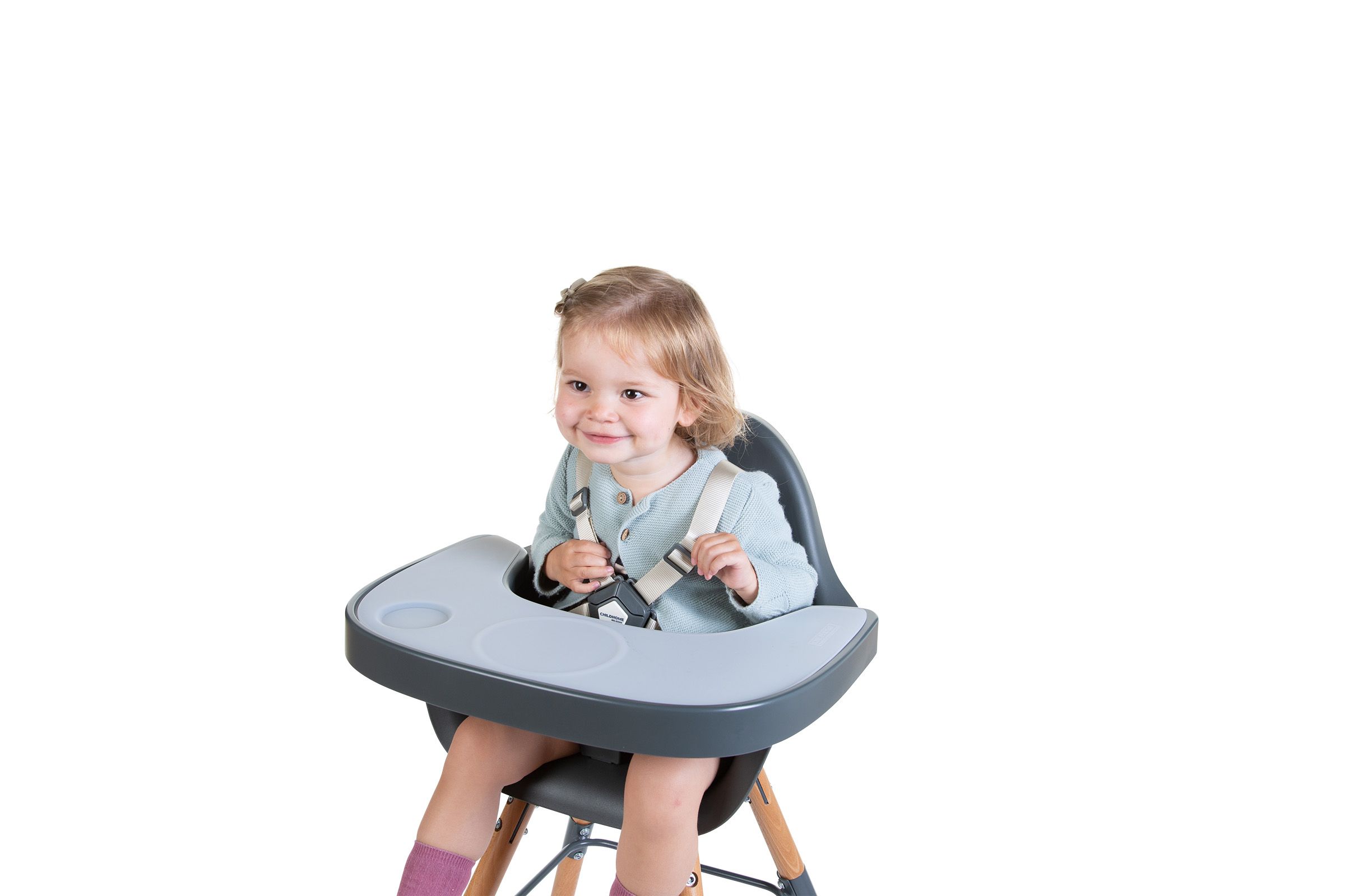 Столик к стулу для кормления Childhome Evolu с силиконовым подносом, антрацит (CHEVOTSAA) - фото 4