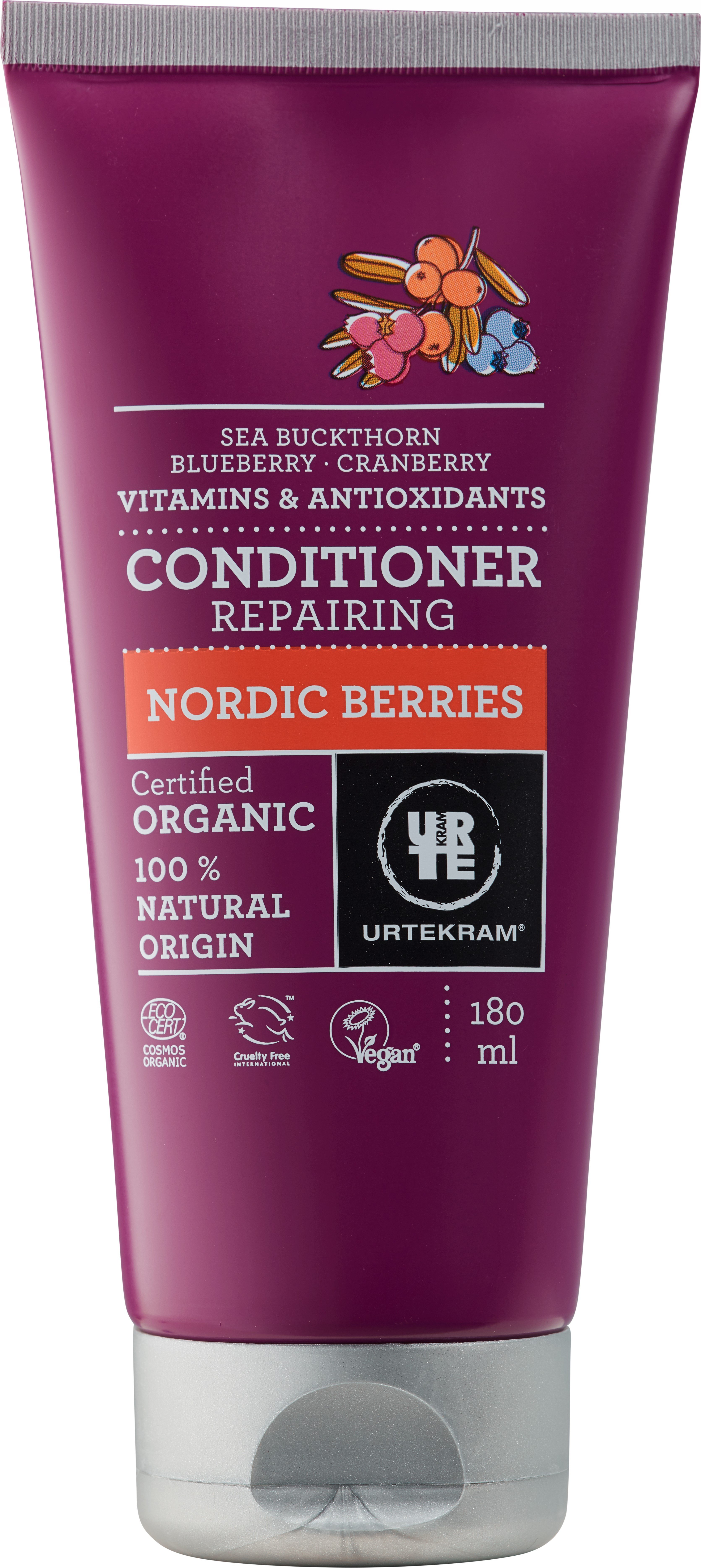Органический кондиционер Urtekram Скандинавские ягоды, для всех типов волос,180 мл - фото 1