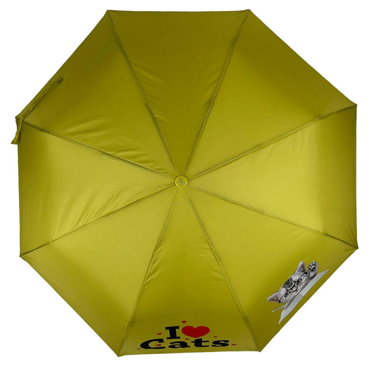 Детский складной зонтик полуавтомат Toprain 97 см желтый - фото 3