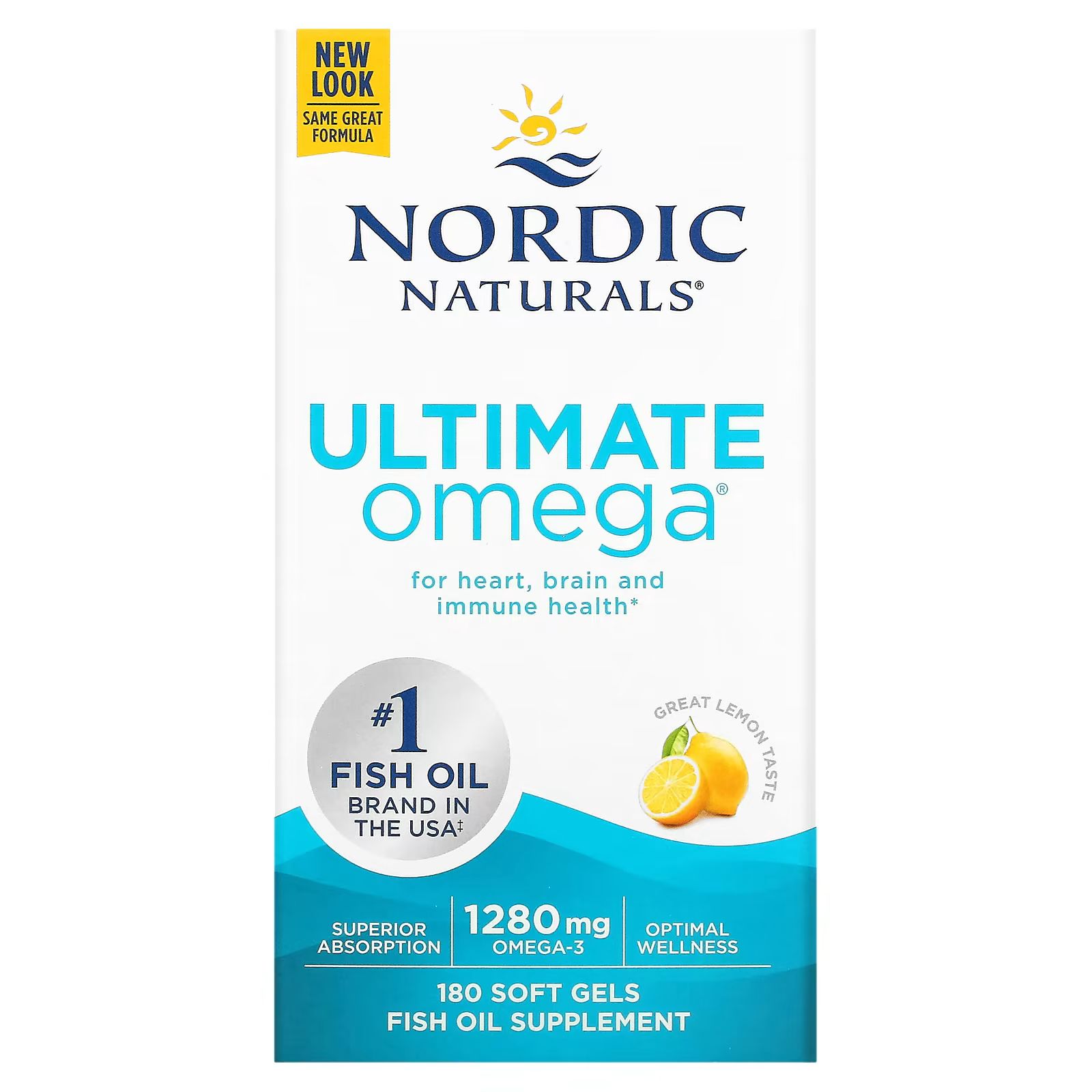 Риб'ячий жир Nordic Naturals Ultimate Omega зі смаком лимона 1280 мг 180 капсул - фото 2