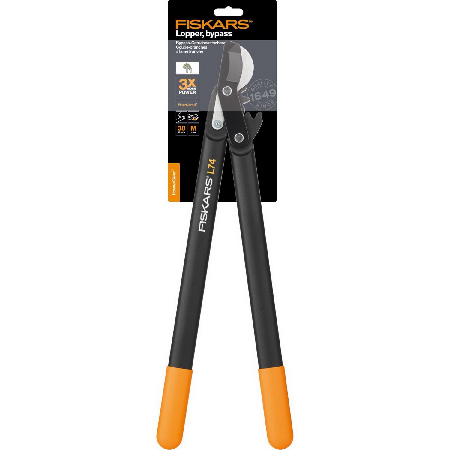 Сучкоріз площинний середній Fiskars PowerGear L74, посилений, 54,5 см (1000582) - фото 2