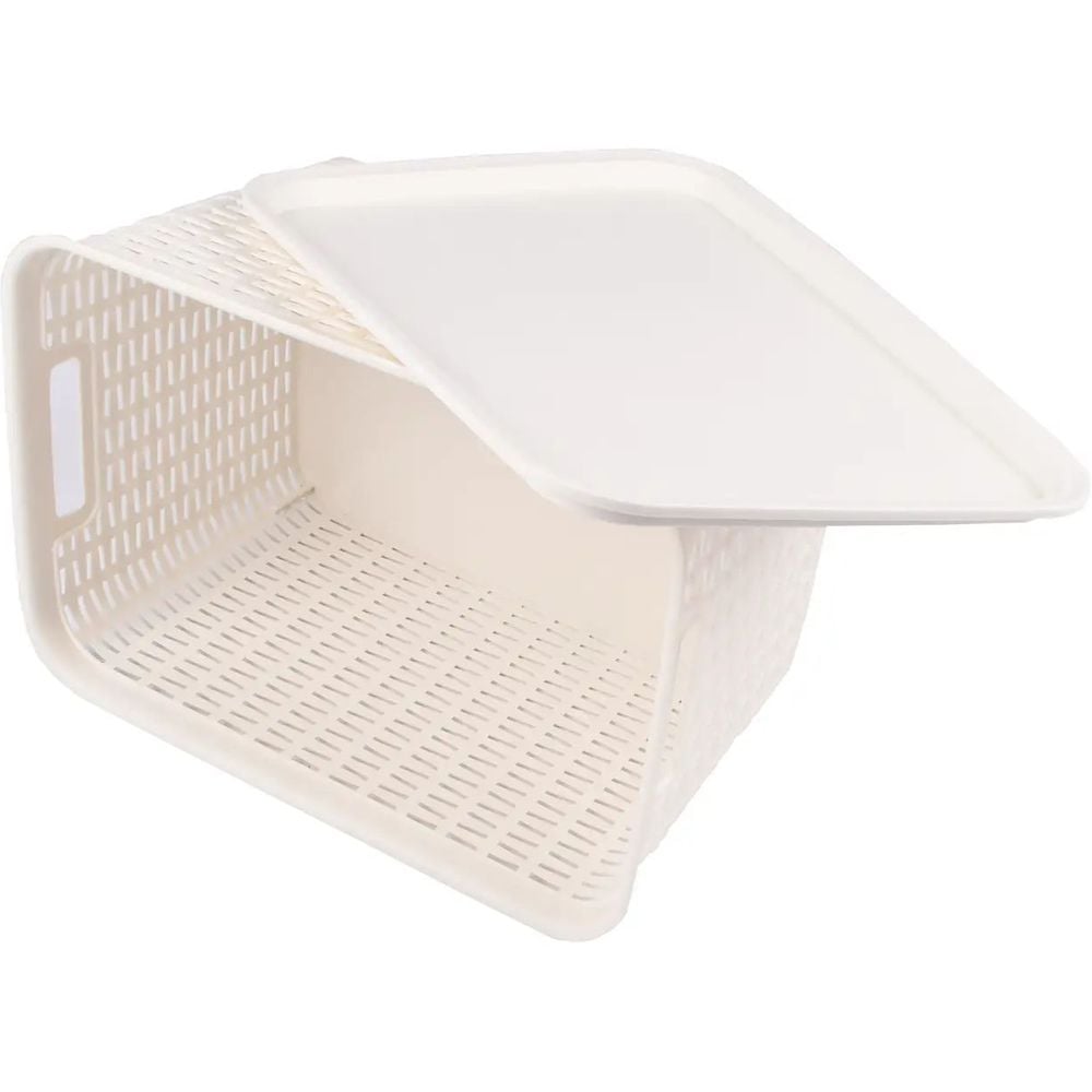 Універсальний пластиковий кошик Supretto для білизни з кришкою білий 20 л (82970001) - фото 4