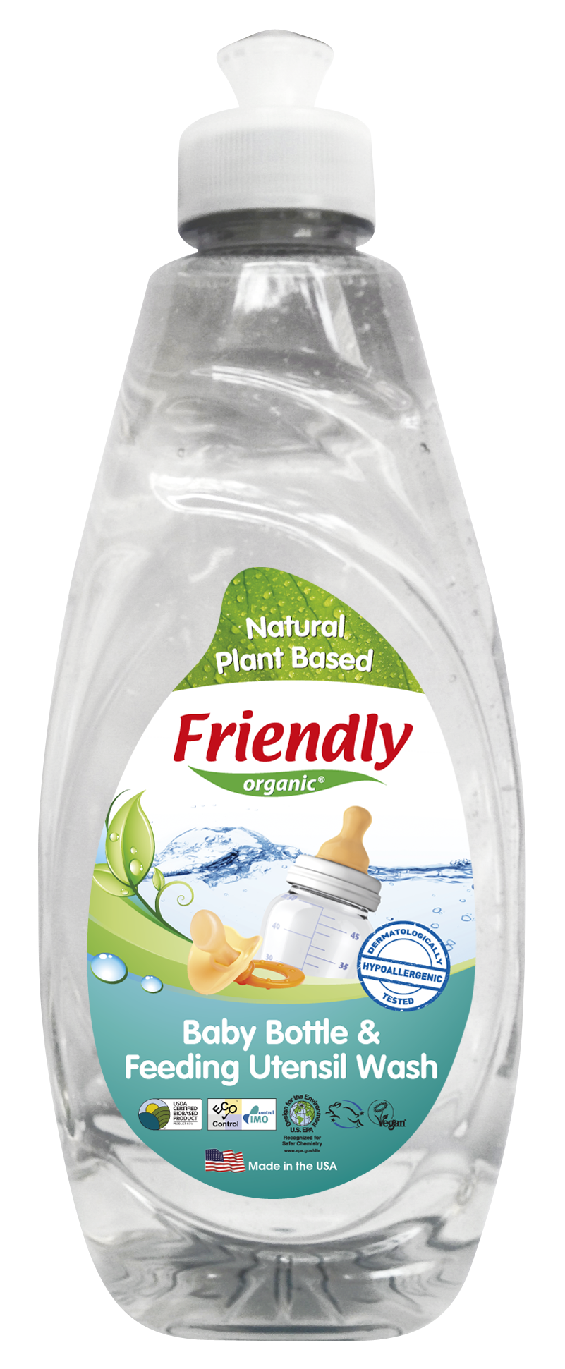 Органическое средство для мытья детской посуды Friendly Organic, 414 мл - фото 1