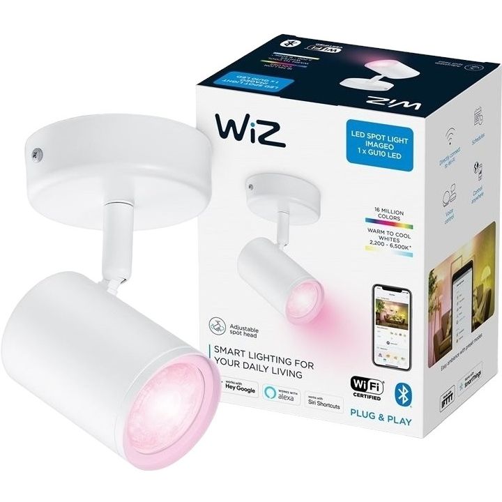 Світильник точковий WiZ Imageo Spots Wi-Fi накладний розумний 5W 2200-6500K RGB білий (929002658701) - фото 3