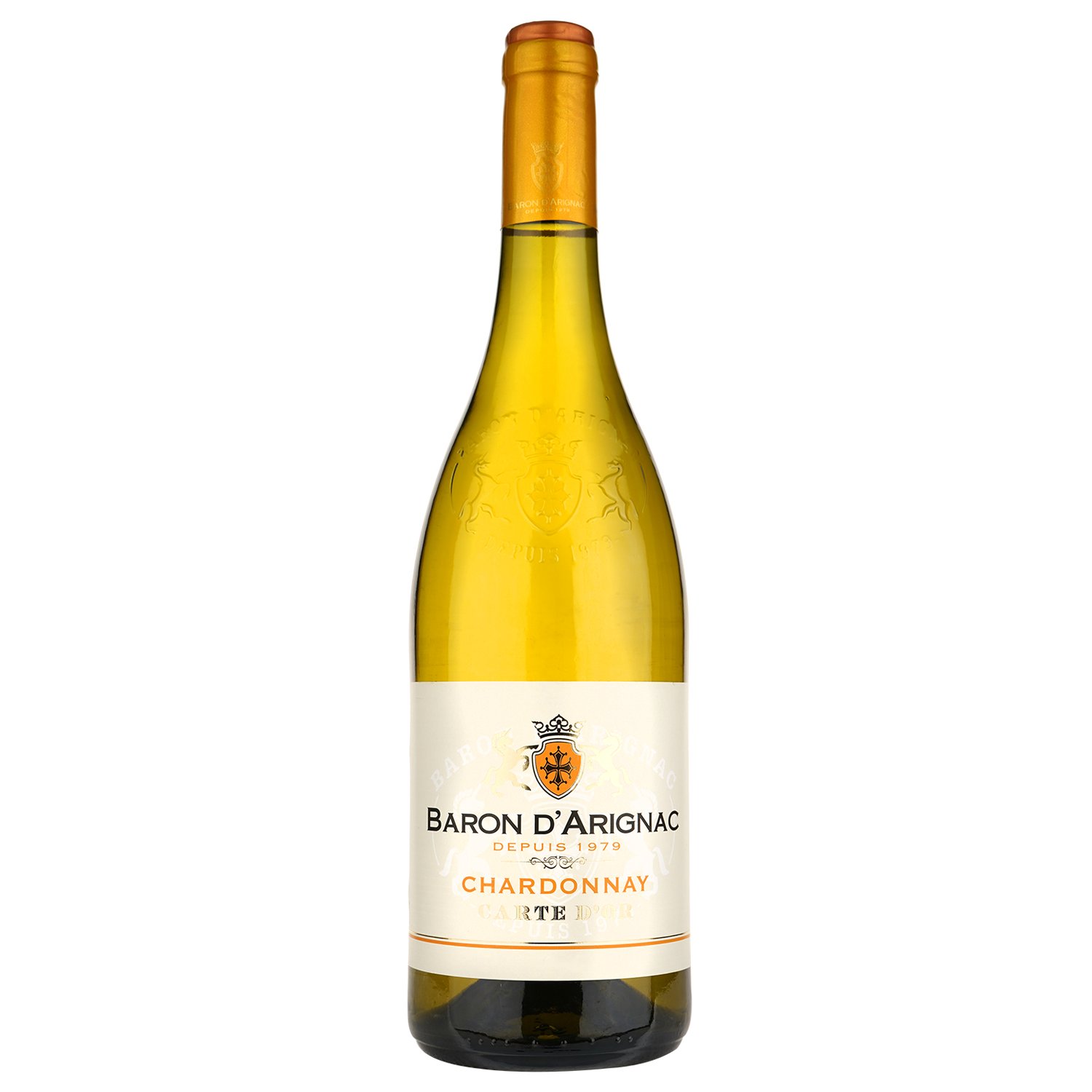Вино Baron d'Arignac Chardonnay, 13%, 0,75 л - фото 1