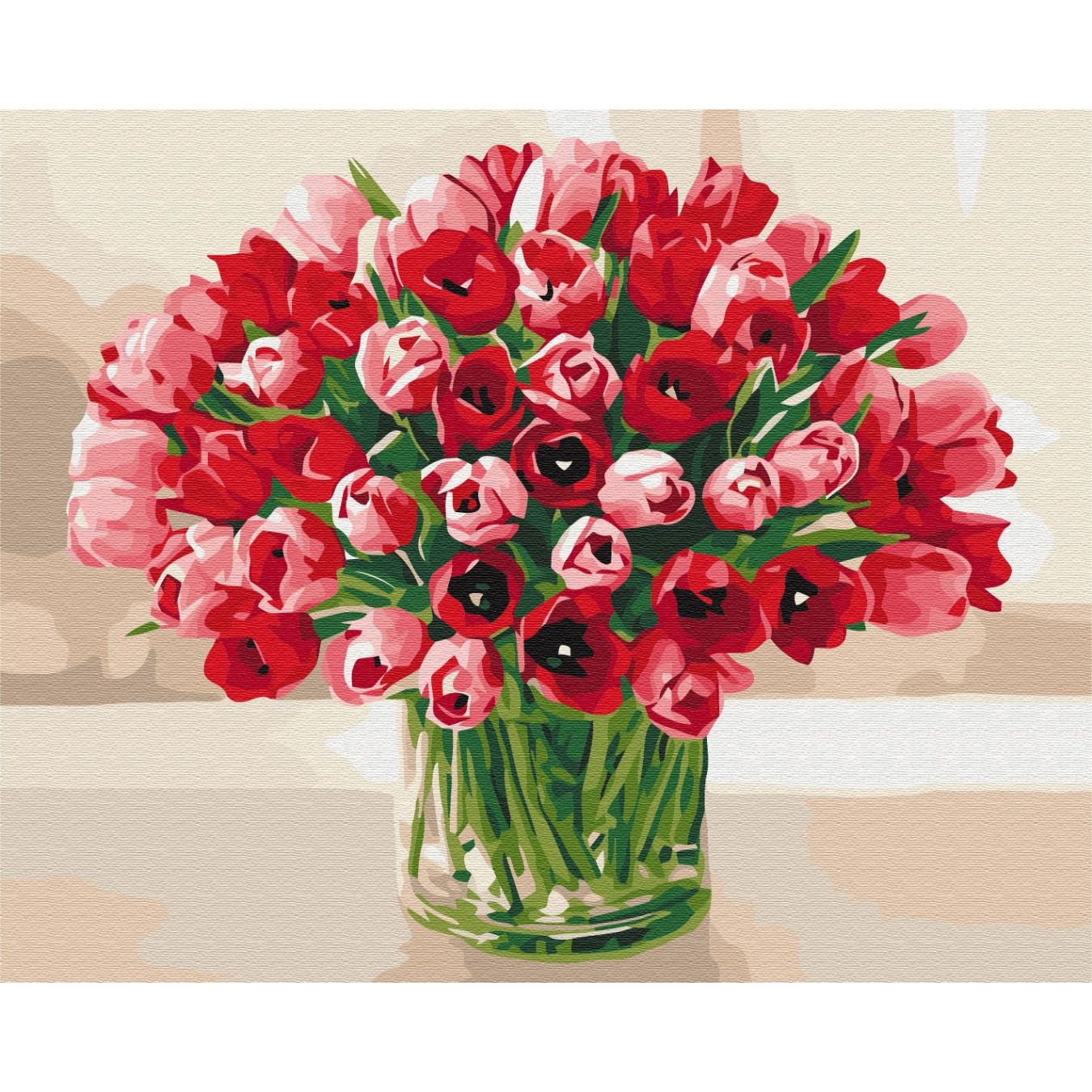Картина по номерам Букет тюльпанов для любимой Brushme 40x50 см разноцветная 000220984 - фото 1