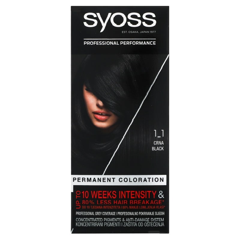 Фарба для волосся Syoss 1-1 Чорний, 115 мл - фото 1