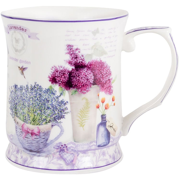 Чашка Lefard Lavender, 400 мл, білий з бузковим (924-390) - фото 1