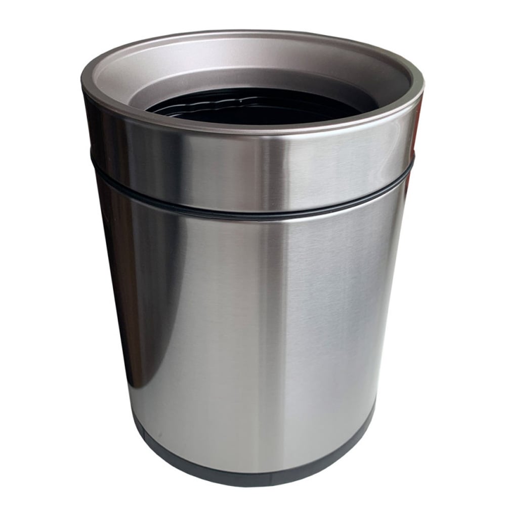 Ведро для мусора круглое без крышки Jah, 12 л, 21,1x21,1x33 см, серебряный металлик (JAH351 silver) - фото 2