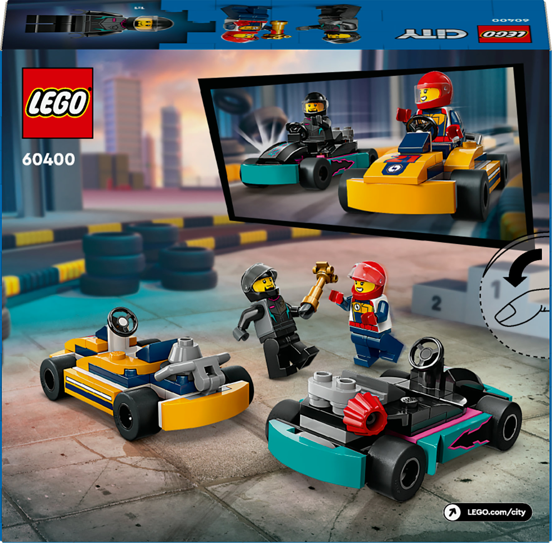 Конструктор LEGO City Картинг и гонщики и гонщики 99 деталей (60400) - фото 9
