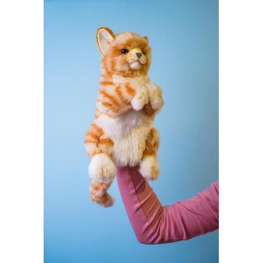 М'яка іграшка на руку Hansa Puppet Імбирний кіт, 30 см, білий з помаранчевим (7182) - фото 8