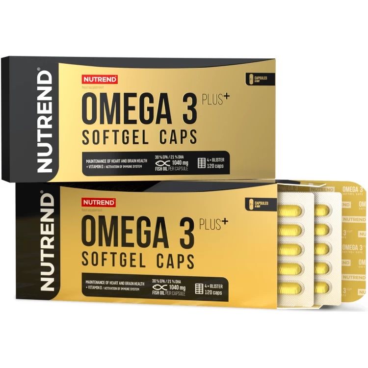 Омега 3 з вітаміном D3 Nutrend Omega 3 Plus 120 гель капсул - фото 1