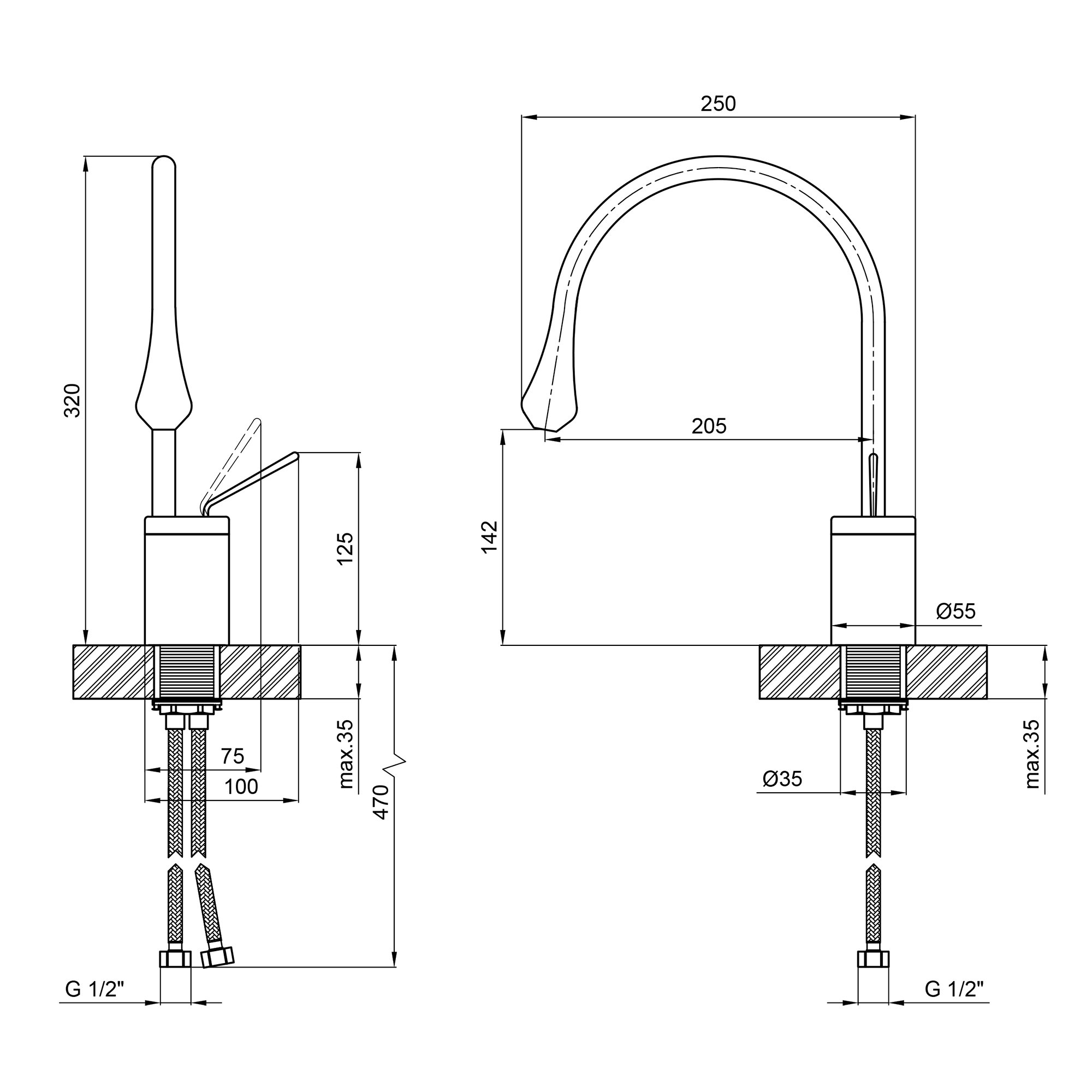 Смеситель для раковины Qtap Virgo 1066103B (QTVIR1066103B) - фото 2