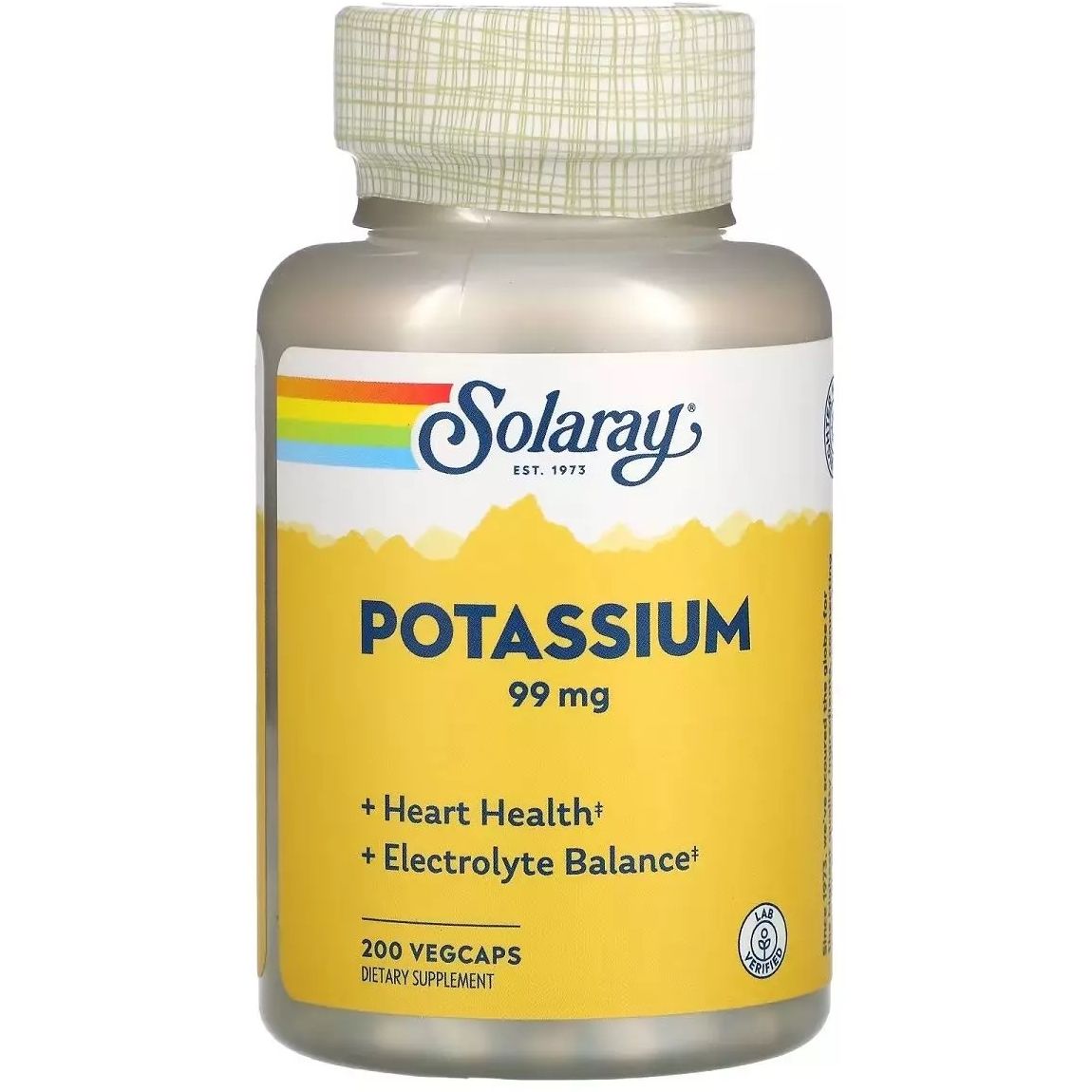 Калій Solaray Potassium 99 мг 200 вегетаріанських капсул - фото 1