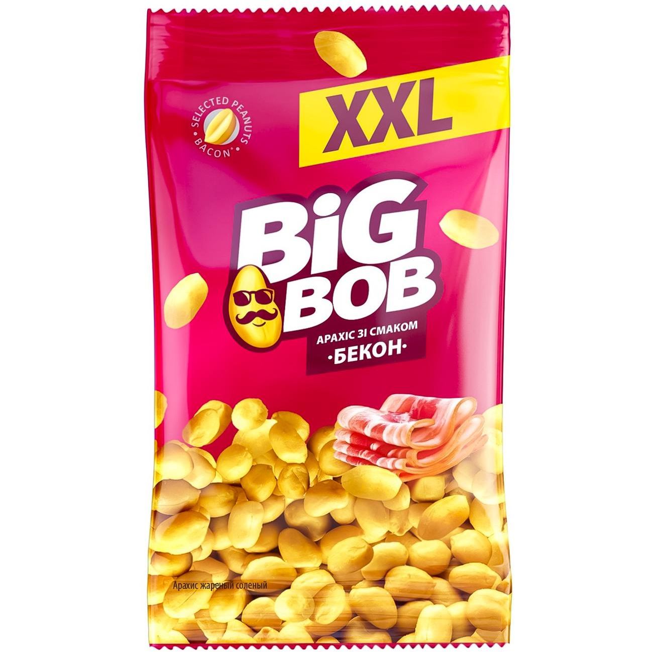 Арахіс Big Bob XXL смажений солоний зі смаком бекону 170 г (786147) - фото 1
