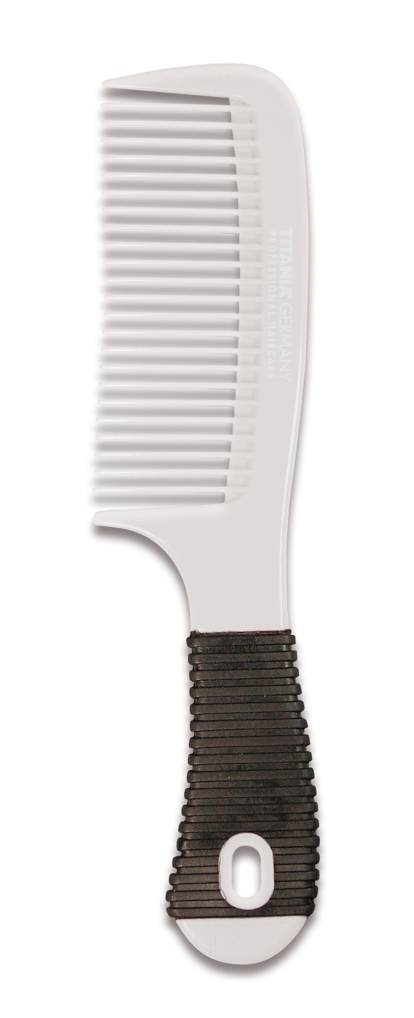 Расческа-планка Titania с резиновой ручкой, 20,5 см, белый (1812-6 бел) - фото 1