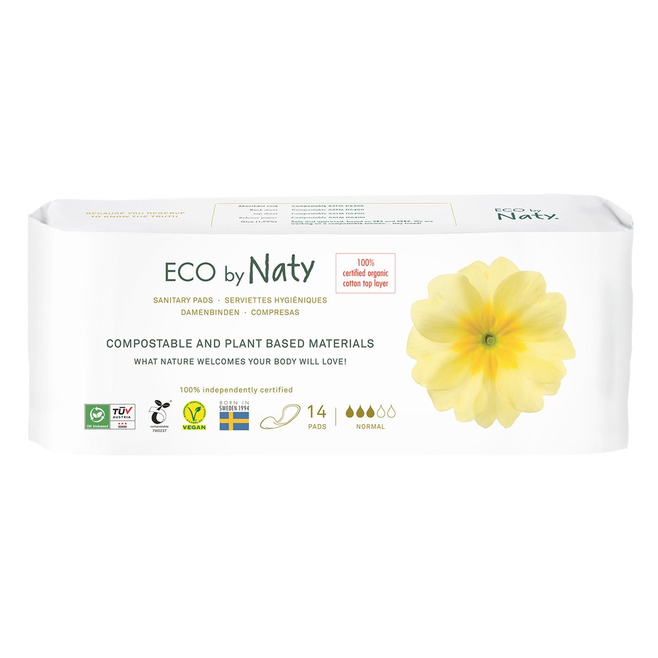 Гігієнічні прокладки Eco by Naty normal, тонкі, 14 шт. (7330933176958) - фото 1