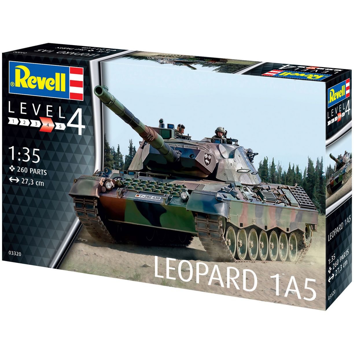 Сборная модель Revell Танк Leopard 1A5, уровень 4, масштаб 1:35, 260 деталей (RVL-03320) - фото 1