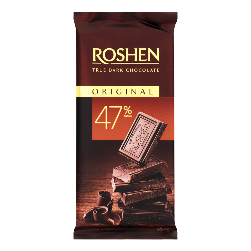 Шоколад чорний Roshen Original 47%, 85 г (861863) - фото 1
