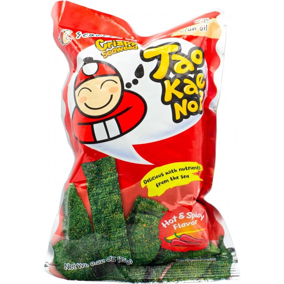 Нори снек Tao Kae Noi Seaweed Snack Hot &amp; Spicy 15 г - фото 1