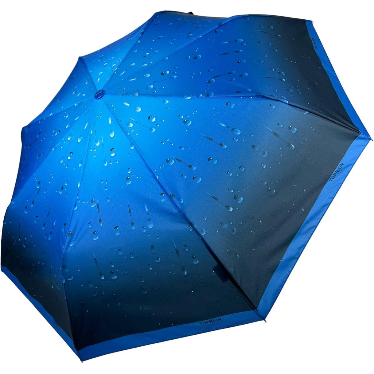 Женский складной зонтик полуавтомат Toprain 98 см синий - фото 1