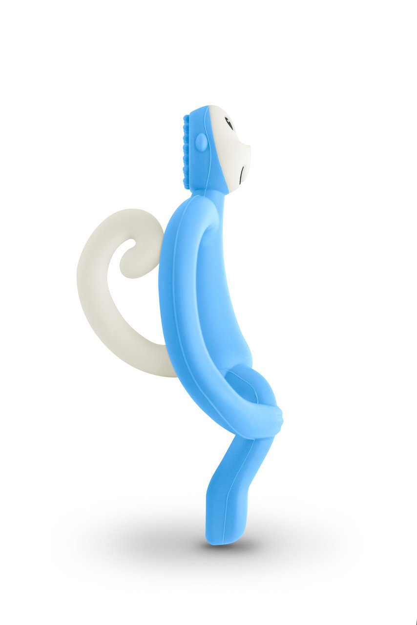 Іграшка-прорізувач Matchstick Monkey Мавпочка, 10,5 см, блакитна (MM-T-007) - фото 2