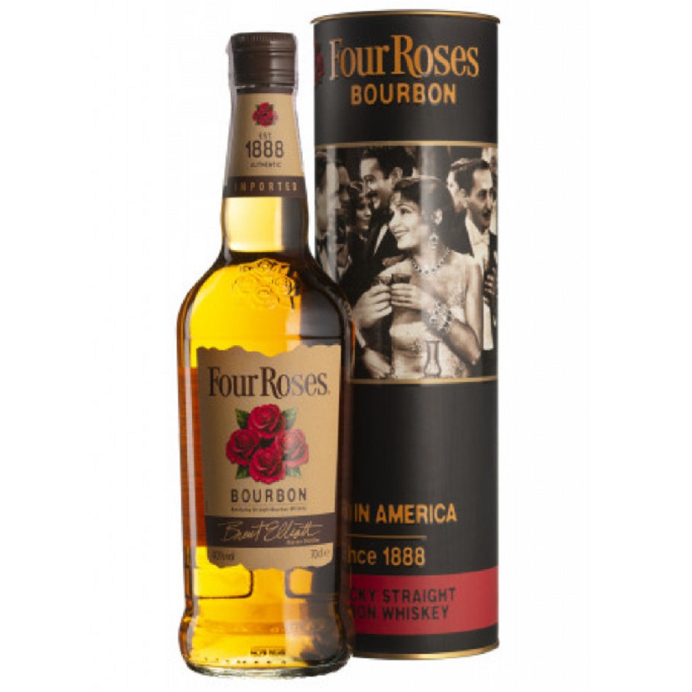 Виски Four Roses Kentucky Straight Bourbon Whiskey в, тубусе, 40%, 0,7 л, 40% (28667) - фото 1