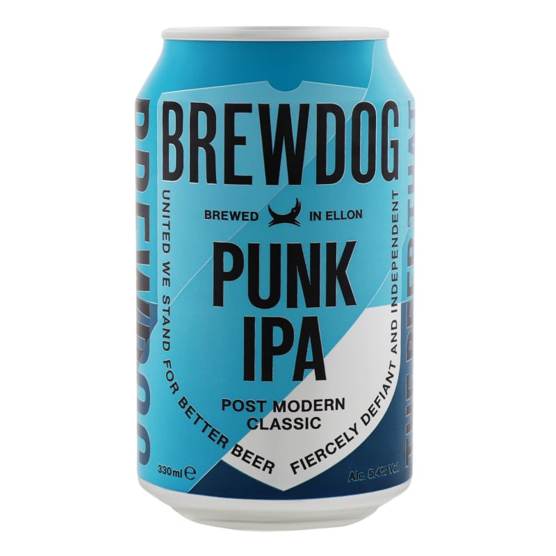 Пиво BrewDog Punk IPA, світле, 5,4%, з/б, 0,33 л (830454) - фото 1