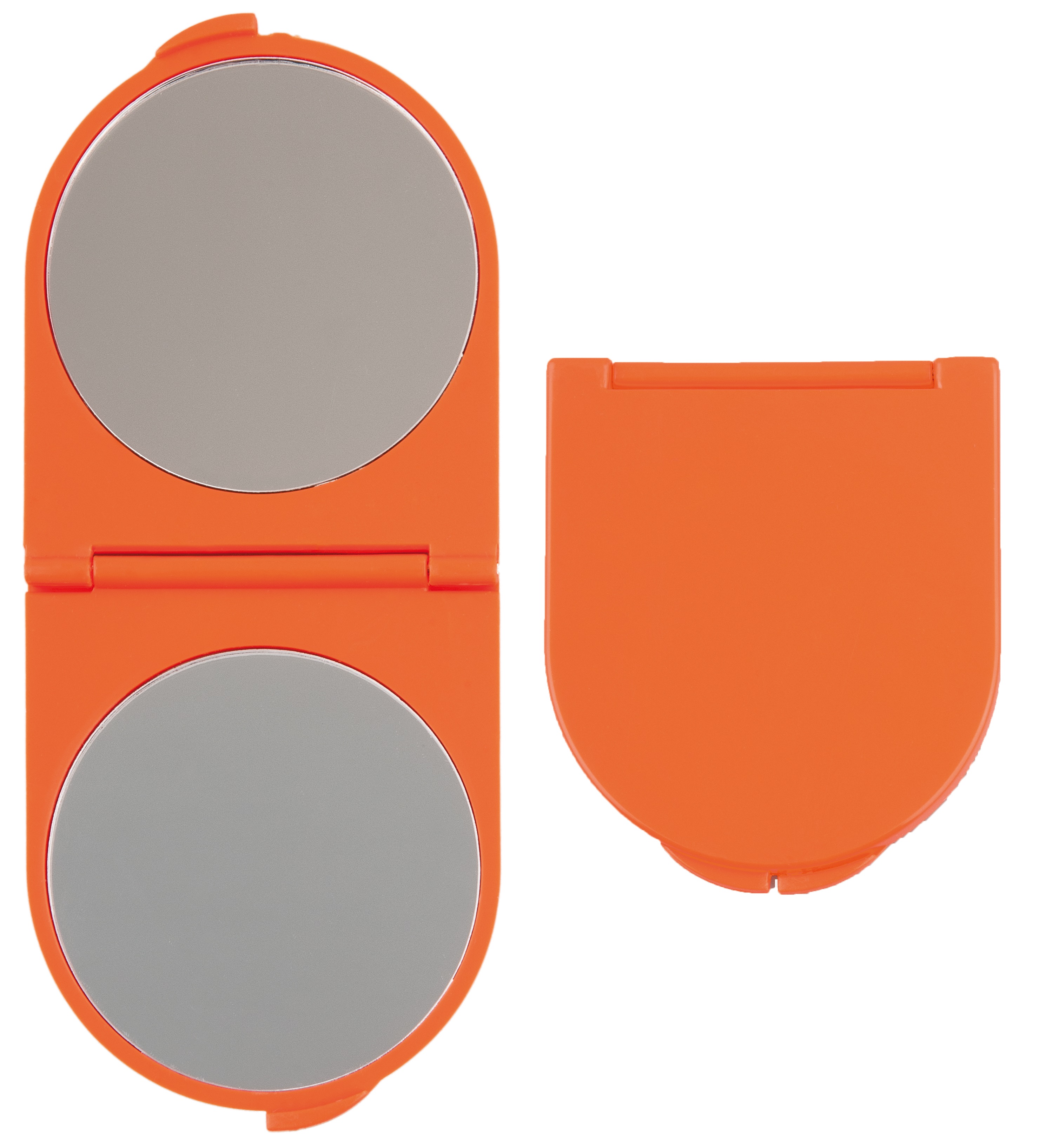 Зеркало карманное Titania двустороннее 14x6 см оранжевое (1545 L оранж) - фото 1