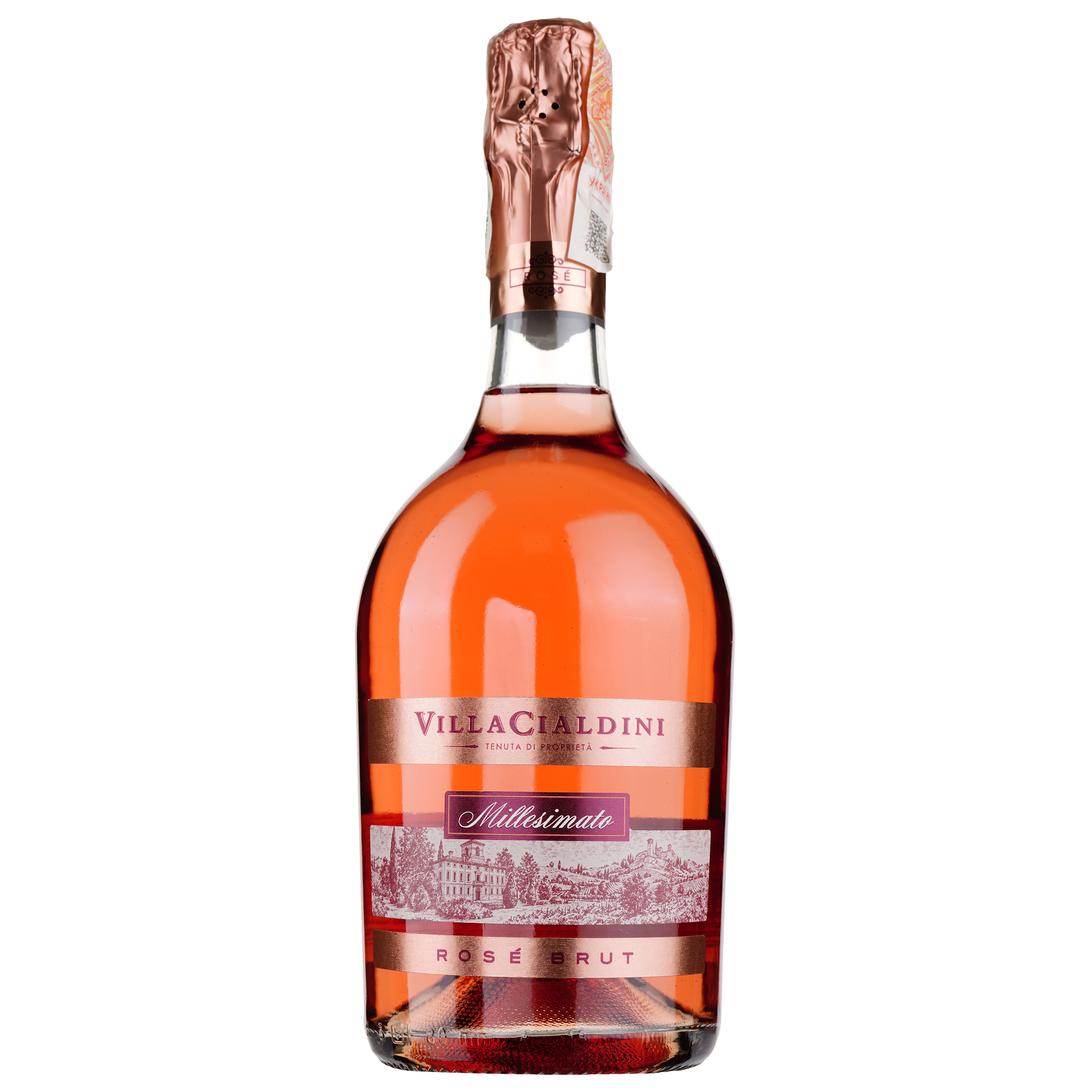 Игристое вино Villa Cialdini Rose Brut Spumante, розовое, брют, 0,75 л - фото 1