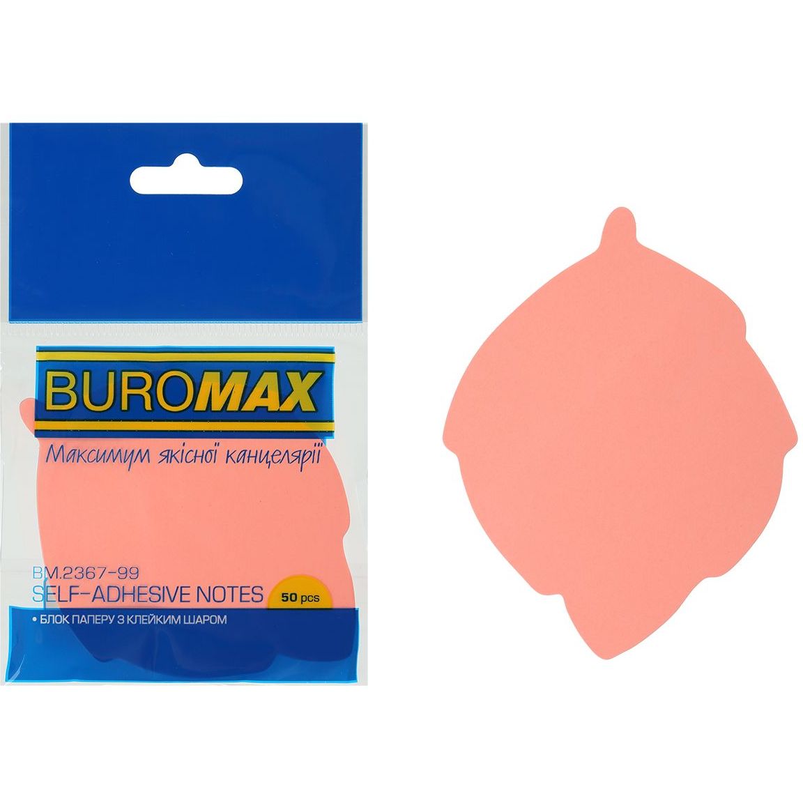 Блок паперу для нотаток Buromax Neon Листок з клейким шаром 50 аркушів в асортименті (BM.2367-99) - фото 1