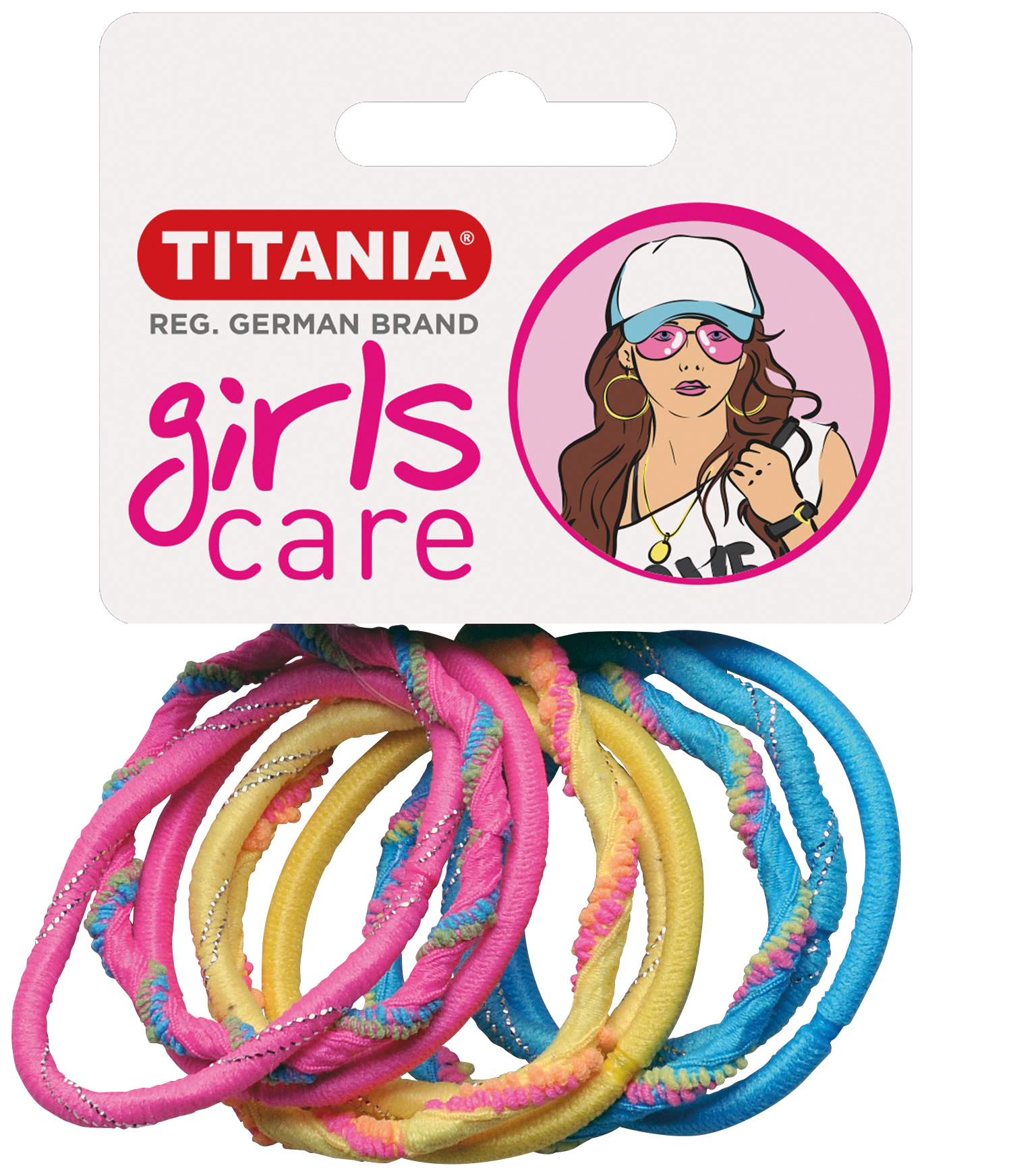 Набір різнокольорових гумок для волосся Titania, 9 шт, 4 см (7822 GIRL) - фото 1