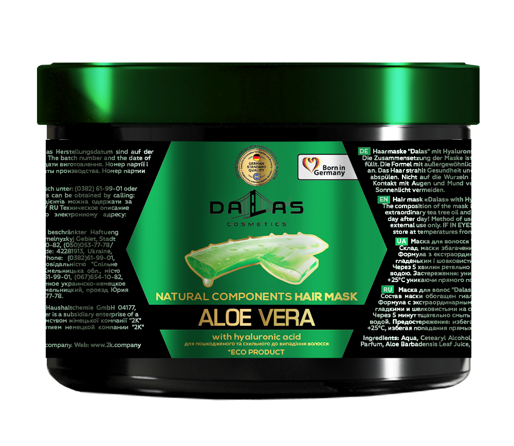 Маска для волосся Dalas з гіалуроновою кислотою, натуральним соком алое та олією чайного дерева, 500 мл (723598) - фото 1