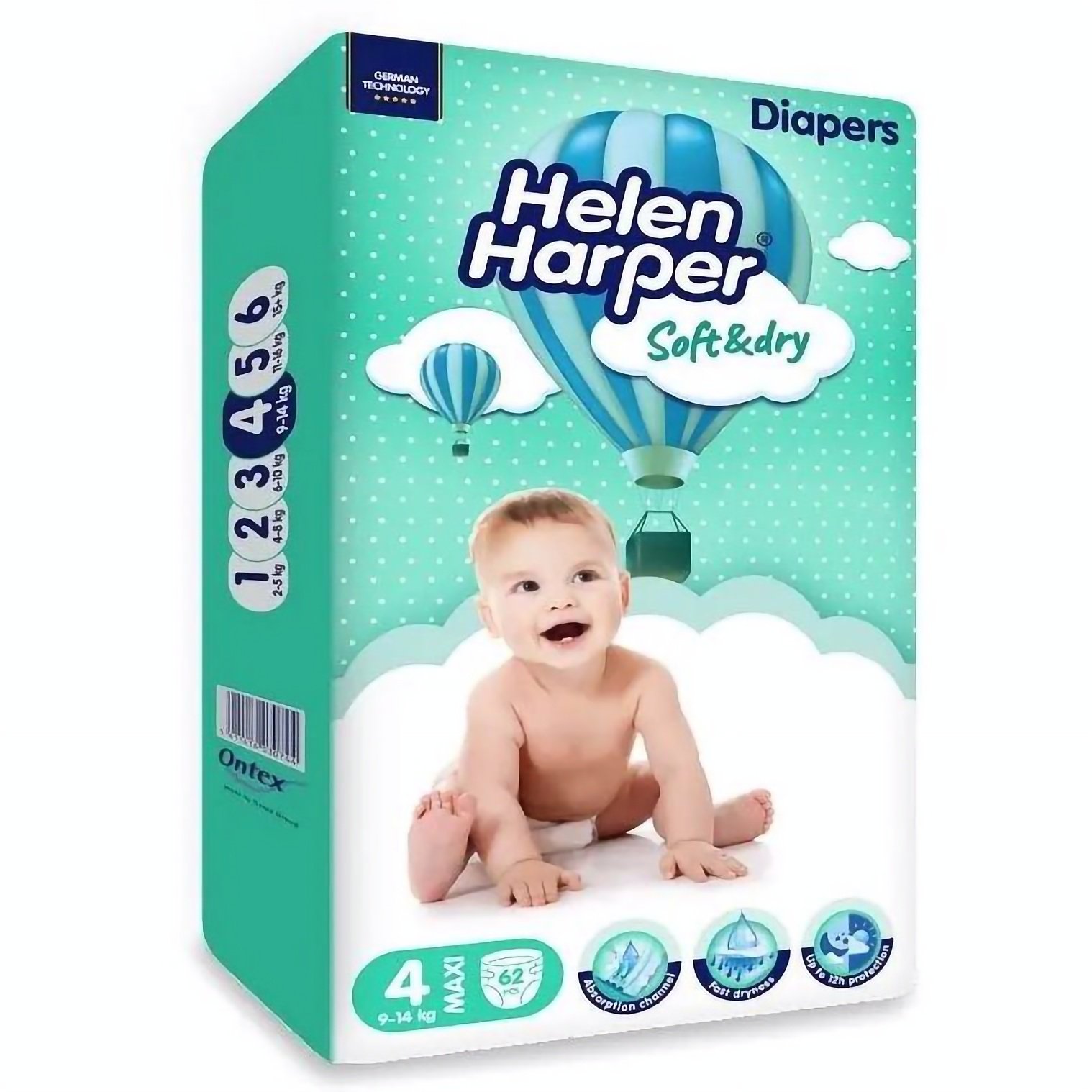Подгузники Helen Harper Soft & Dry New Maxi (4) 9-14 кг 62 шт. - фото 2