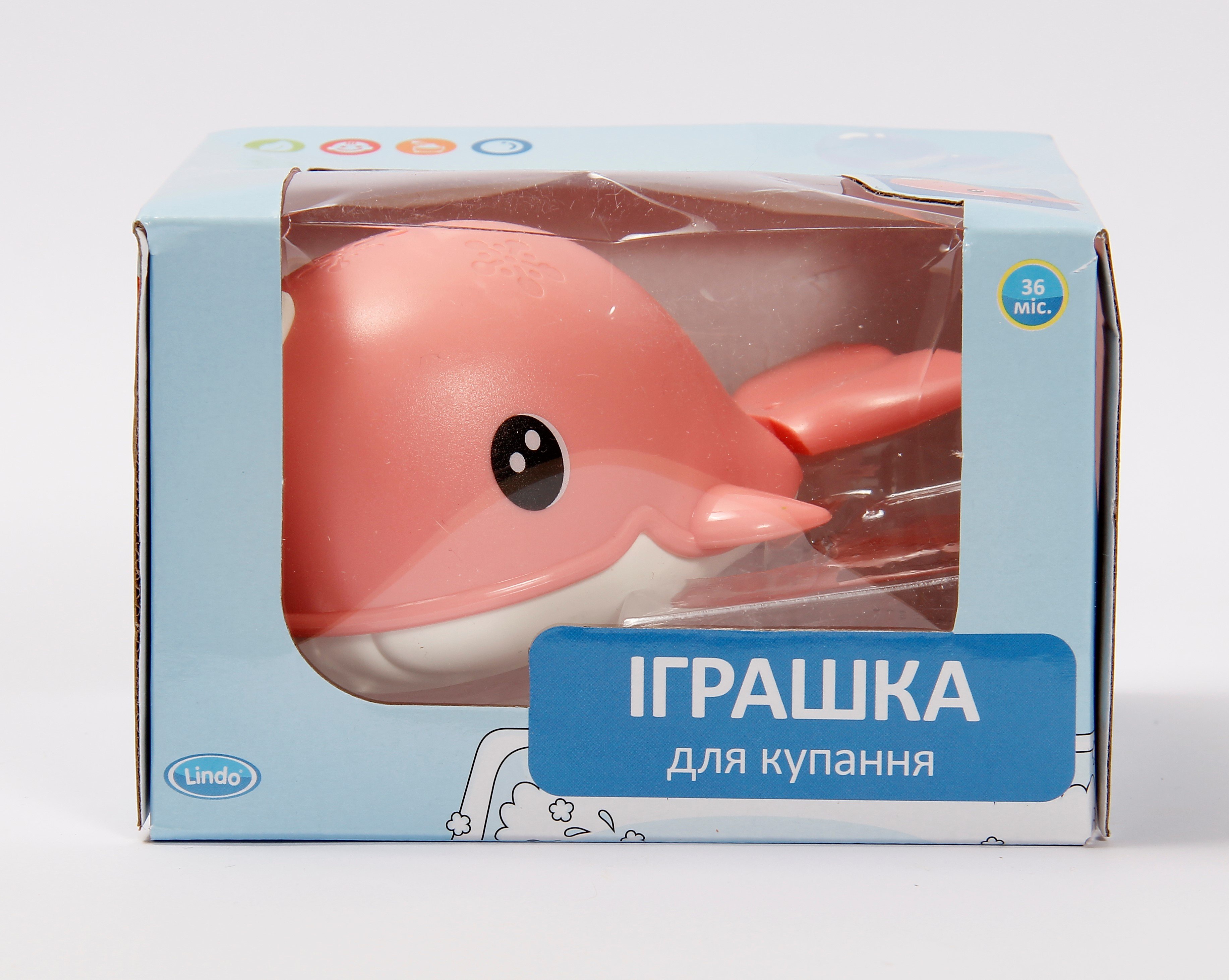Іграшка для купання Lindo Кит, рожевий (8366-45A) - фото 2