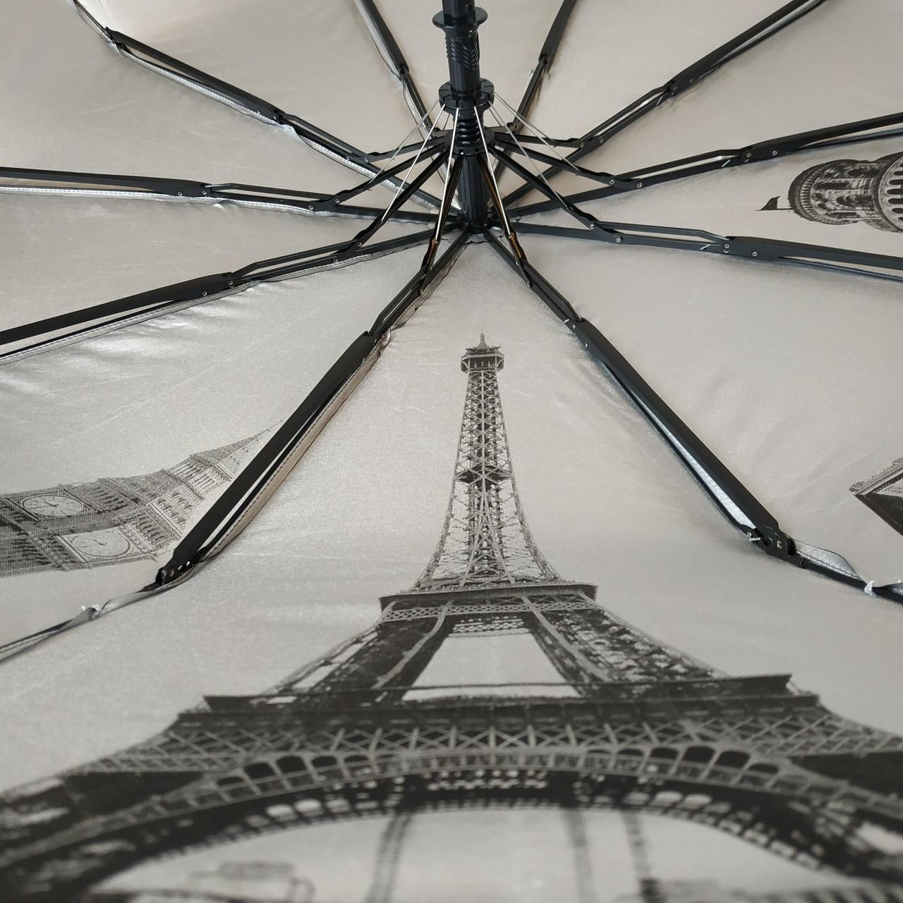 Жіноча складана парасолька напівавтомат Bellissimo 102 см коричнева - фото 6