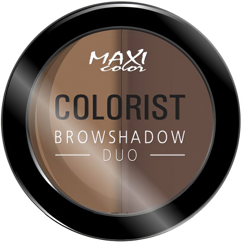 Тіні для брів Maxi Color Colorist Browshadow Duo відтінок 02 (Насичений брюнет) 3 г - фото 1