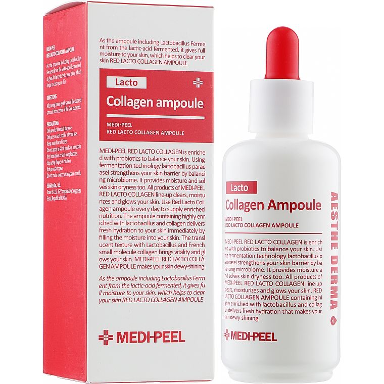 Сироватка для обличчя з колагеном та біфідобактеріями Medi-Peel Red Lacto Collagen Ampoule, 70 мл - фото 2