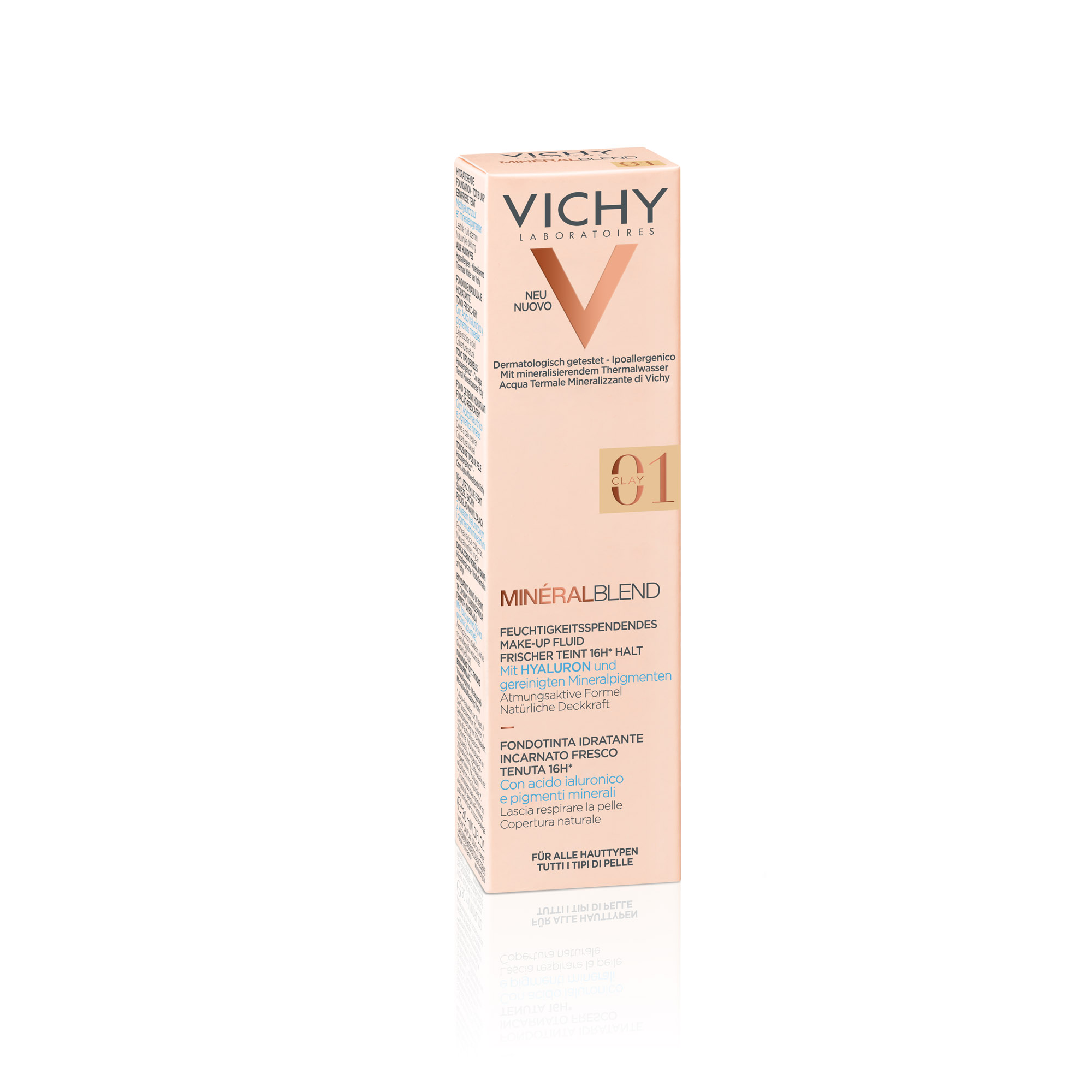 Зволожуючий тональний засіб Vichy Mineralblend, для надання шкірі природного сяючого вигляду, відтінок 01, 30 мл (MB132300) - фото 3