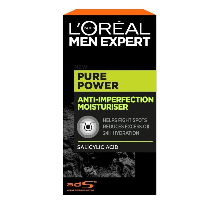 Крем для лица L'Oreal Paris Men Expert Pure Power Anti-Imperfection Moisturiser Увлажняющий, 50 мл - фото 1